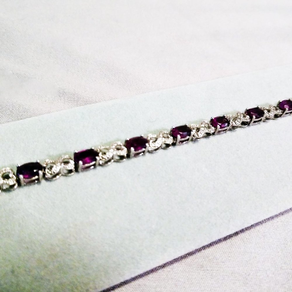 Zales .925 silver amethyst(13) & infinity link bracelet